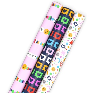 Hallmark Reversible Spring Wrapping Paper (3 Rolls: 75 Sq. Ft. Ttl) Floral, Lemons, Bright Abstract for Easter, Birthdays, Mother’s Day, Bridal Showers, Baby Showers(Friendship Bracelet)