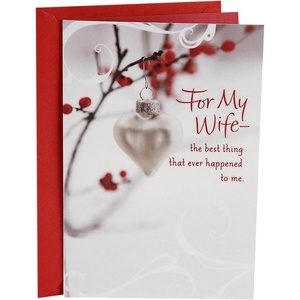 Hallmark Romantic Christmas Card for Husband, Wife, Boyfriend, Girlfriend (I Love You)(For My Wife  Winter Branch)