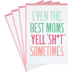 Hallmark Shoebox Funny St. Patrick’s Day Card (Dog Tooting Rainbows) for Kids, Grandchildren, Friends(The Best Moms Yell Sh*t Sometimes)