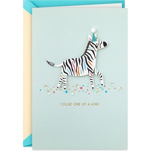 Hallmark Signature Birthday Card for Kids (Zebra, One of a Kind)(Zebra  One of a Kind)
