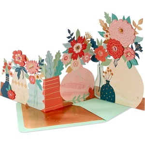 Hallmark Signature Blank Card (Accordion Fold Flowers Display) for Birthday, Thinking of You, Thank You, Anniversary, All Occasion(Displayable Accordion Fold Flowers)