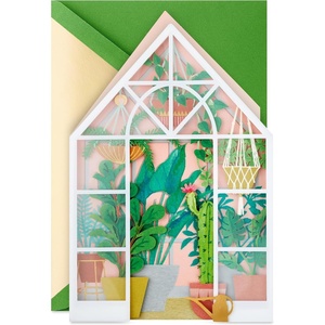 Hallmark Signature Blank Card (Greenhouse Die-Cut) for Thinking of You, Encouragement, Birthday, Thank You, All Occasion(Greenhouse)