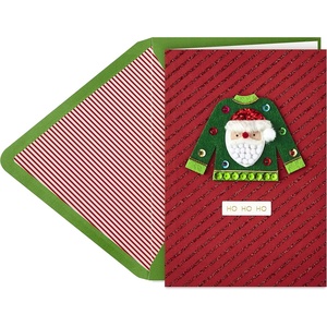 Hallmark Signature Christmas Card (Red Truck)(Santa Sweater)