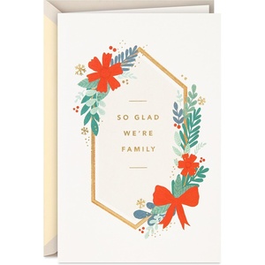 Hallmark Signature Christmas Card for Family (So Glad We’re Family)(Wreath  So Glad We’re Family)