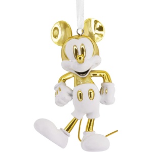 Hallmark Signature Christmas Ornament, Disney Mickey Mouse White and Gold Ornament, Ceramic, Gifts for Disney Fans
