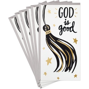 Hallmark Signature Graduation Card (Congrats, Black and Gold Confetti) for High School, College, University(God is Good)