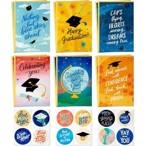 Hallmark Signature Graduation Card (Congrats, Black and Gold Confetti) for High School, College, University(Grad Cards with Stickers)