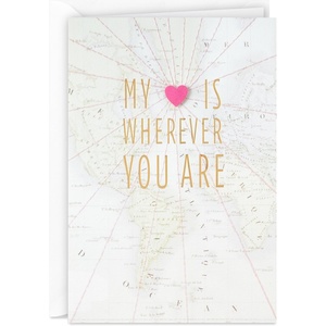 Hallmark Signature Love Card (My Heart is Wherever You Are) for Anniversary, Romantic Birthday(My Heart is Wherever You Are)