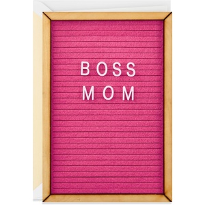Hallmark Signature Mothers Day Card (Boss Mom Felt Letterboard)(Boss Mom Felt Letterboard)