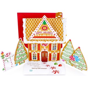 Hallmark Signature Paper Wonder Pop Up Christmas Card (Gingerbread)(Gingerbread Pop Up  Plays Music and Lights Up)