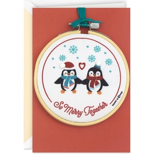 Hallmark Signature Romantic Christmas Card (Penguin Ornament) for Husband, Wife, Boyfriend, Girlfriend