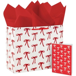 Hallmark Signature Studio 7″ Medium Gift Bag with Tissue Paper (Embossed Hearts, White, Pink, Gold) for Valentine’s Day, Birthdays, Mother’s Day, Baby Showers, Bridal Showers(Red Bows)