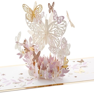 Hallmark Spinning Valentines Day Pop Up Card with Music (Hearts and Arrows) Paper Wonder 3D Card for Husband, Wife, Boyfriend, Girlfriend, Teens(Butterfly Any Occasion)