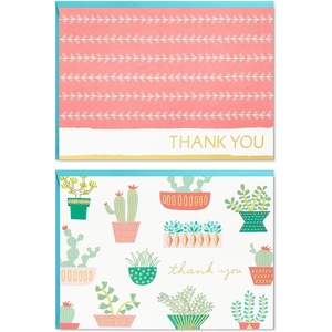 Hallmark Thank You Cards Assortment, Cactus (50 Thank You Notes with Envelopes)(Cactus)