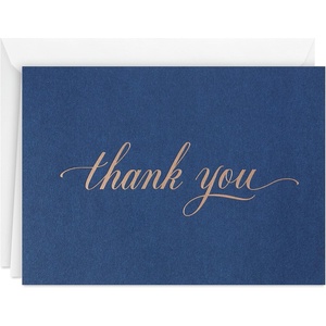 Hallmark Thank You Cards Assortment, Gold and Navy (120 Thank You Notes with Envelopes for Wedding, Bridal Shower, Baby Shower, Business, Graduation)(Silver Foil on Navy)