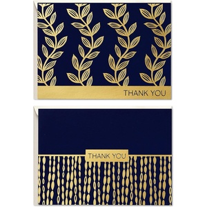 Hallmark Thank You Cards Assortment, Navy and Gold (50 Thank You Notes with Envelopes for Wedding, Bridal Shower, Baby Shower, Business, Graduation)