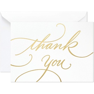 Hallmark Thank You Cards, Gold Foil Script (100 Thank You Notes with Envelopes) for Wedding, Baby Shower, Bridal Shower, Graduation(5.2 x 3.75 inch (Pack of 12))