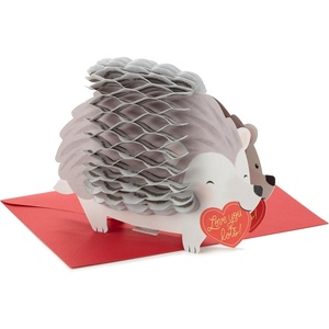 Hallmark Valentine’s Day Pop Up Card (Love You A Bunch) Signature Paper Wonder 3D Card for Kids, Spouse, Friend, Grandparent(Honeycomb Hedeghog)