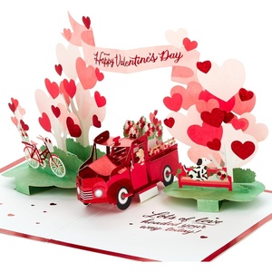 Hallmark Valentines Day Pop Up Card (Vintage Red Truck) Signature Paper Wonder 3D Card(Vintage Red Truck Pop Up)