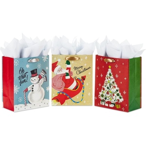 Hallmark Vintage Christmas Gift Bag Bundle with Tissue Paper(1 count (Pack of 3))