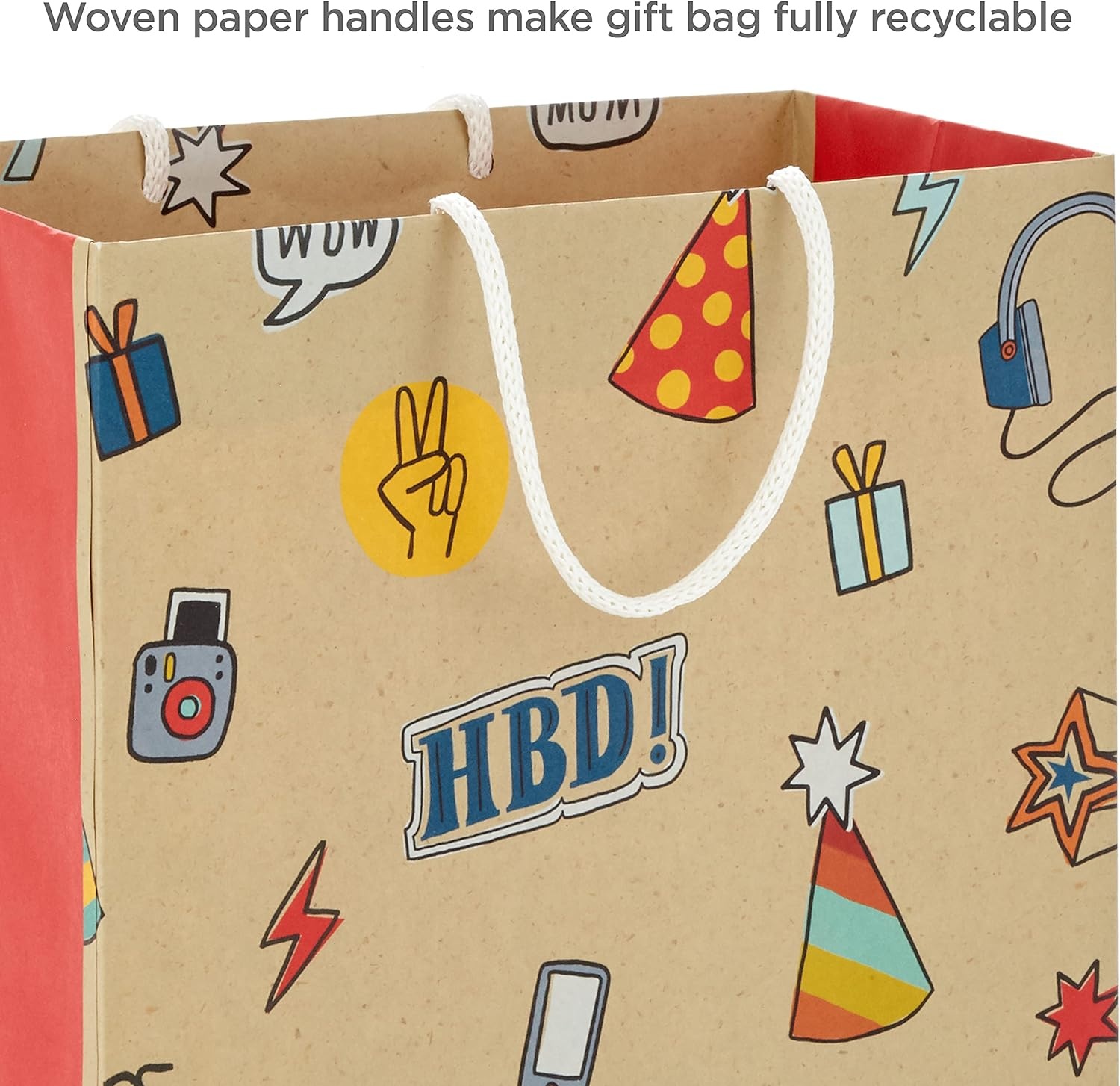 image:imageHallmark Gift Bag Assortment 8 Bags 3 Small 6 3 Medium 9 2 Large 13 Kids Birthday Good Vibes Retro IconsRetro Good Vibes