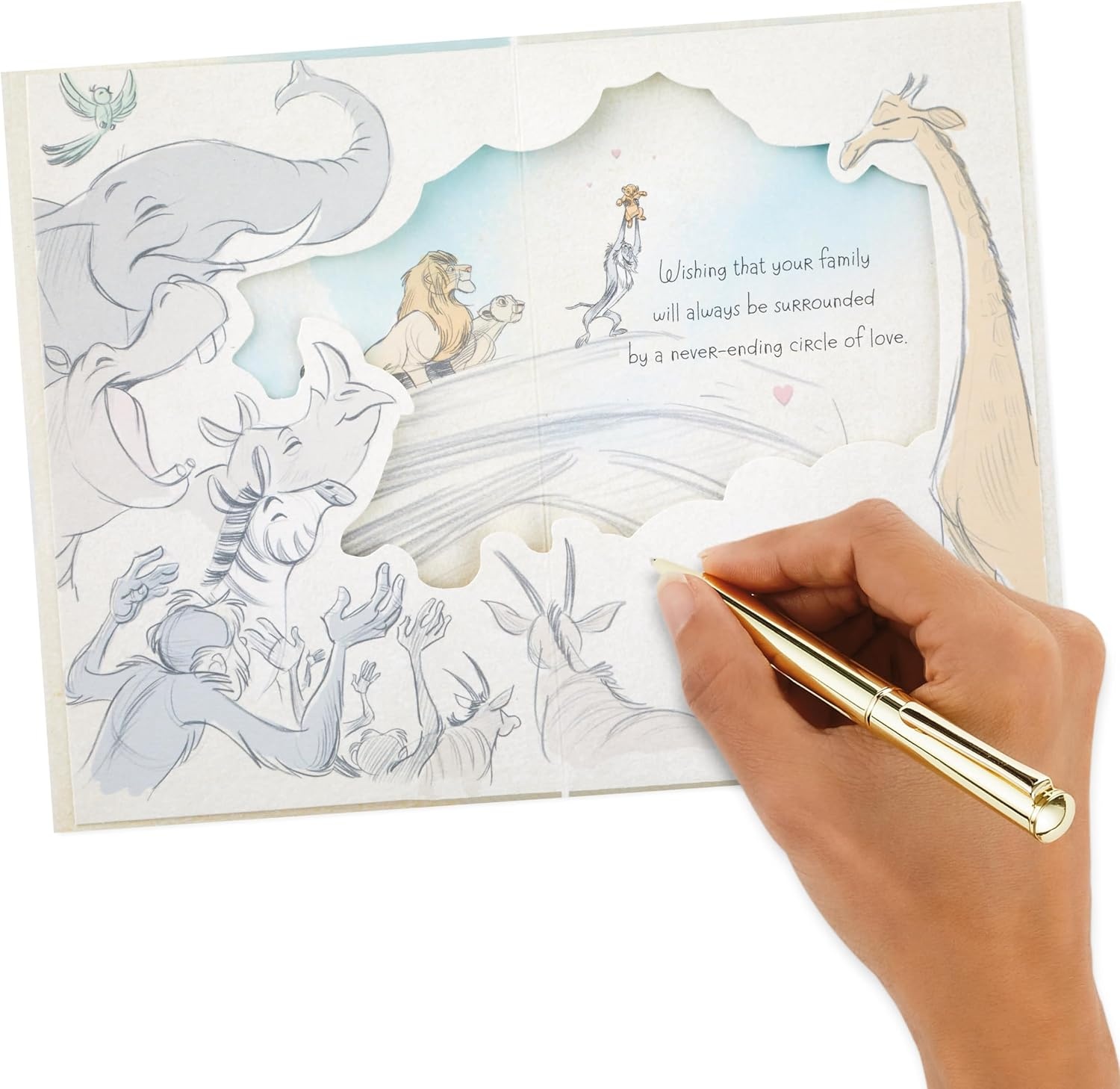 image:imageHallmark Signature Baby Shower Card for New Parents Baby Icons Welcome New Baby Congratulations Gender RevealLion King Baby Simba