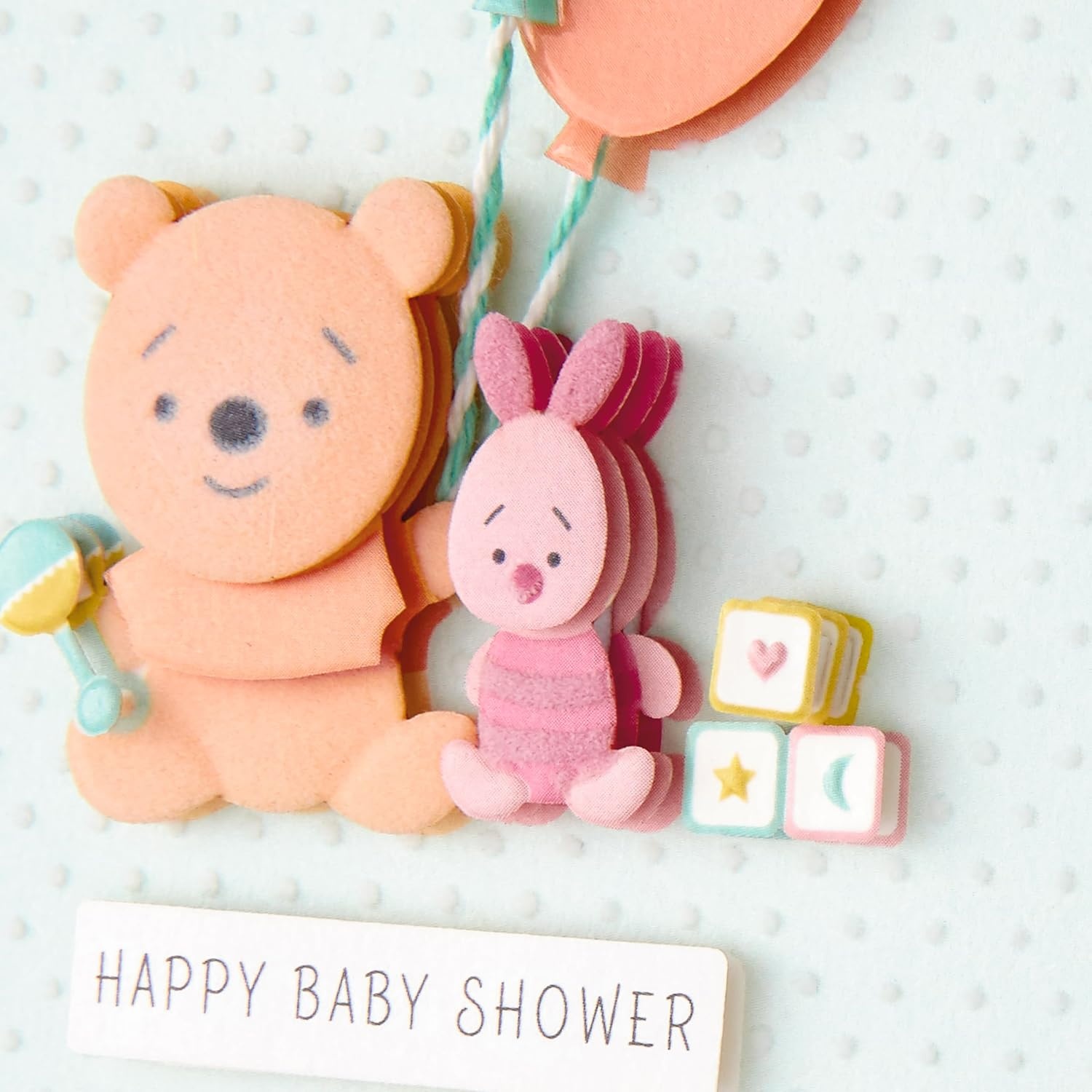 image:imageHallmark Signature Disney Baby Shower Card for New Parents Winnie the Pooh and Piglet Welcome New Baby CongratulationsAssorted Multicolor