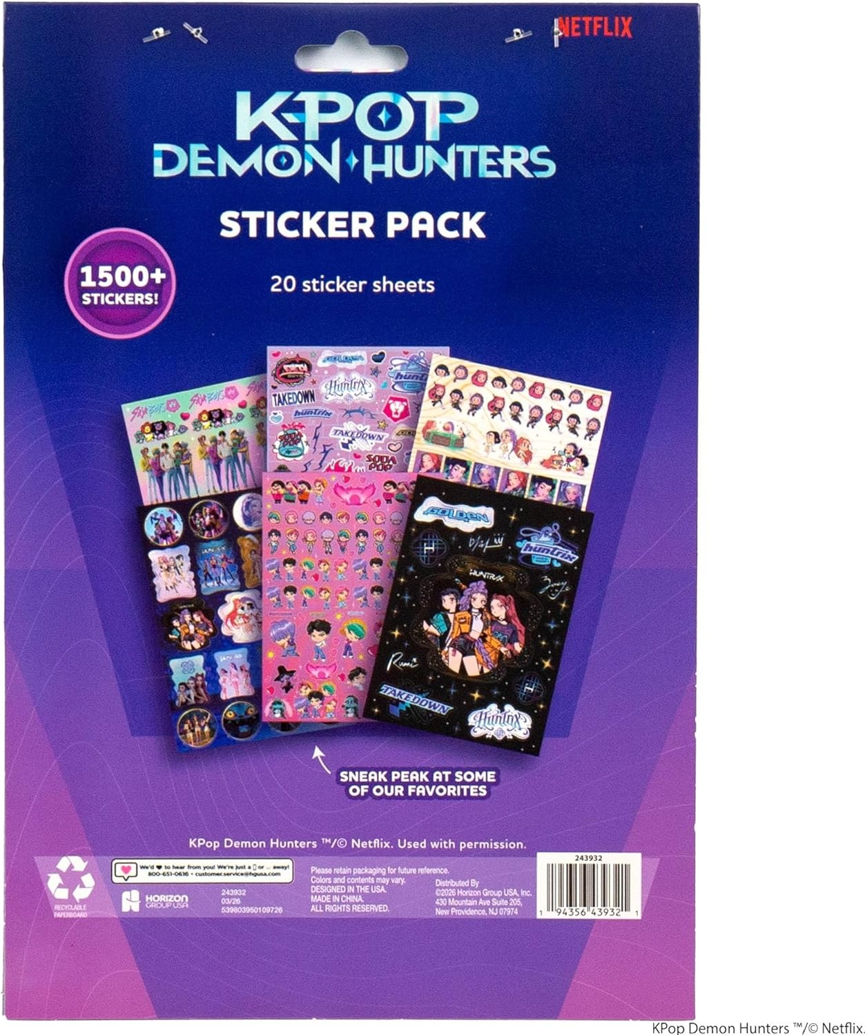 image:imageHorizon Group USA Sticker Book with Large and Small Sizes Kids Stationary for Water Bottle Notebooks and Party Favors Rainbow BriteMulticolor