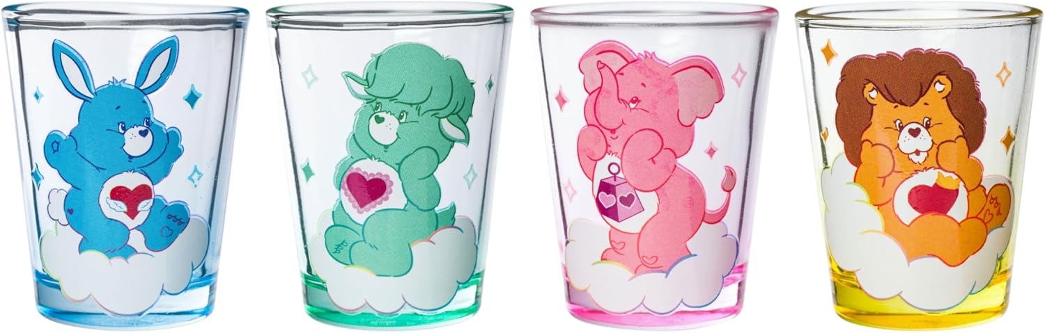 image:imageSilver Buffalo Rainbow Brite 4 Piece Mini Glass Set Featuring Starlite Twink Rainbow Brite and Puppy Brite 15 OuncesCare Bear Cousins