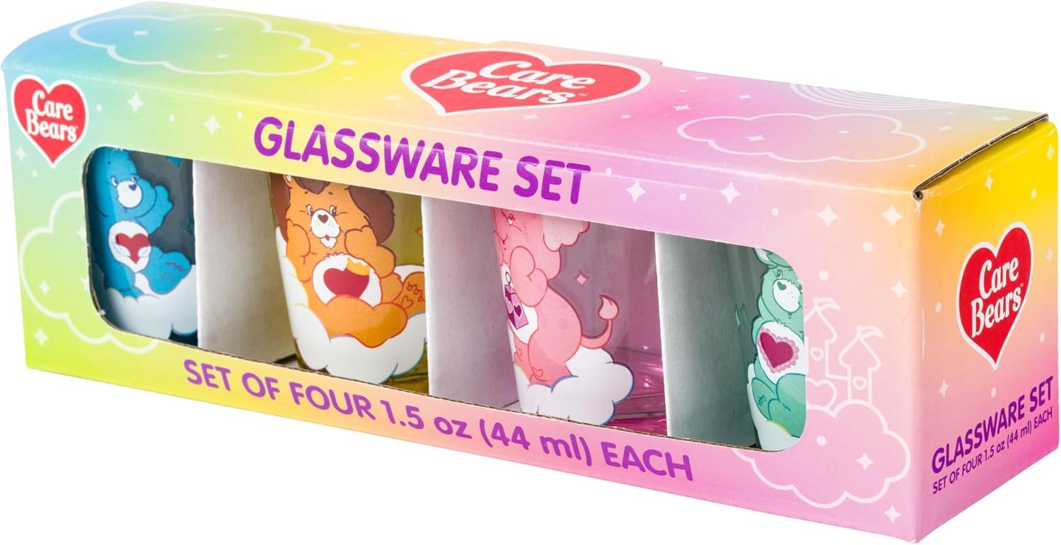 image:imageSilver Buffalo Rainbow Brite 4 Piece Mini Glass Set Featuring Starlite Twink Rainbow Brite and Puppy Brite 15 OuncesCare Bear Cousins