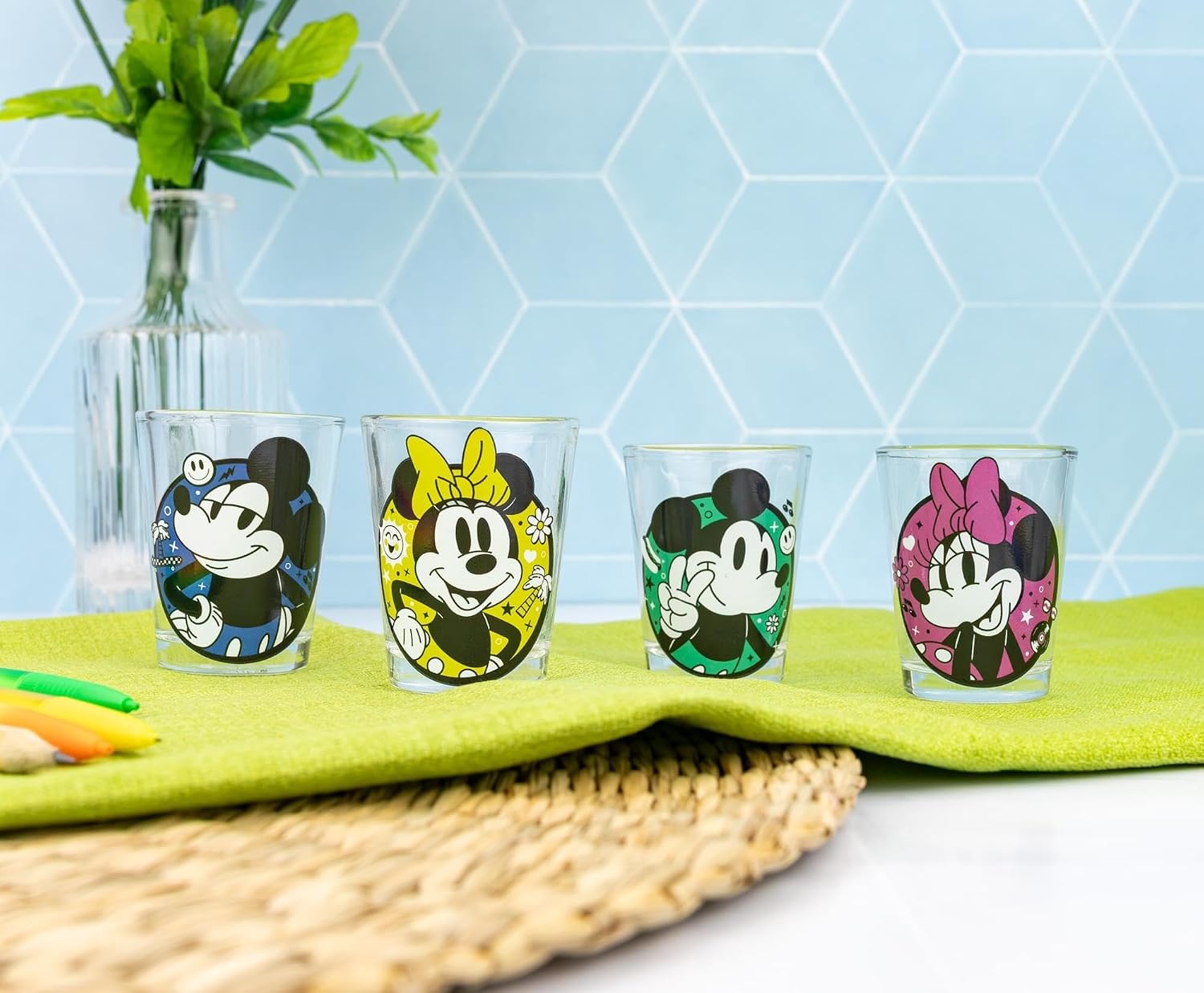 image:imageSilver Buffalo Rainbow Brite 4 Piece Mini Glass Set Featuring Starlite Twink Rainbow Brite and Puppy Brite 15 OuncesDisney Mickey and Minnie Mouse