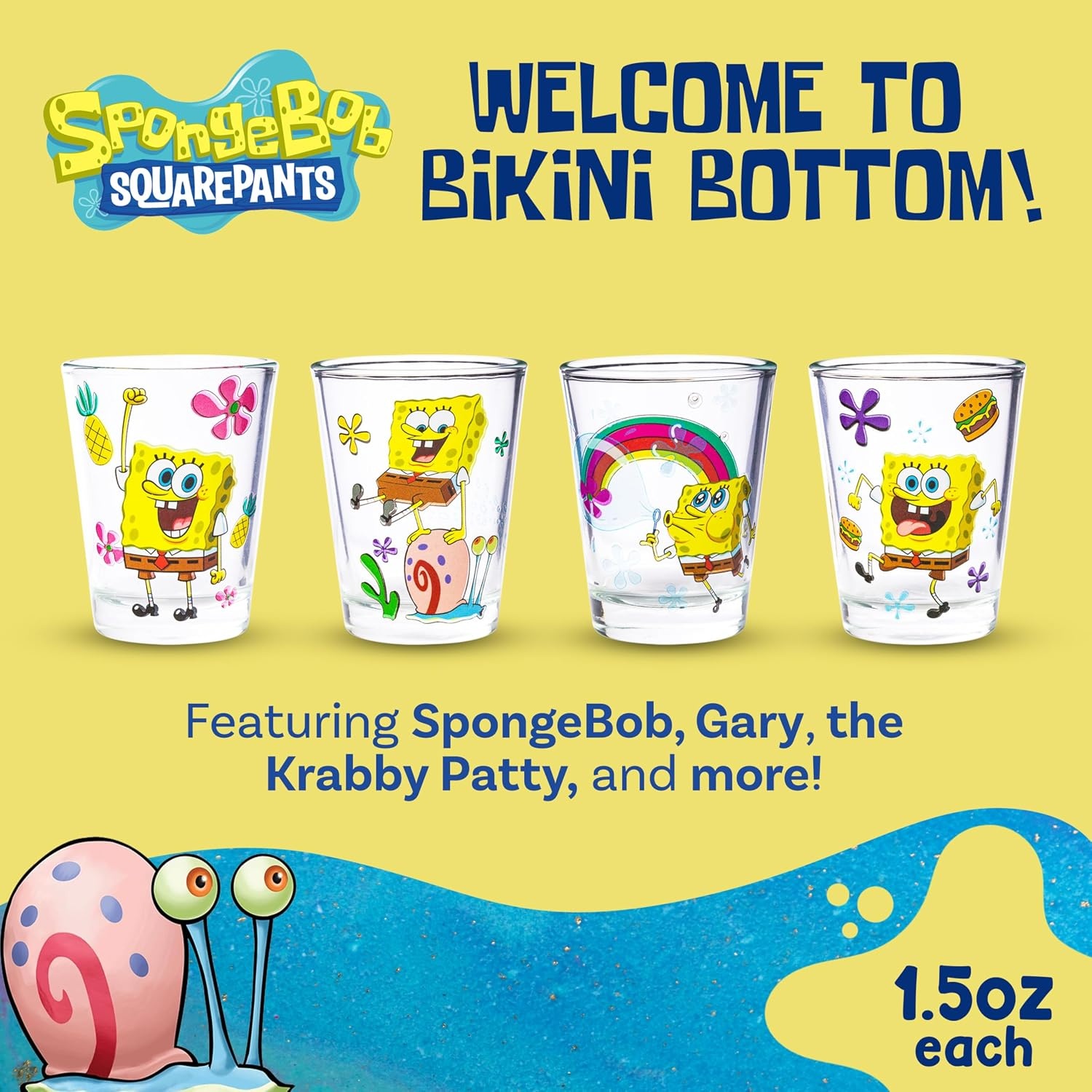 image:imageSilver Buffalo Rainbow Brite 4 Piece Mini Glass Set Featuring Starlite Twink Rainbow Brite and Puppy Brite 15 OuncesSpongebob Squarepants Poses