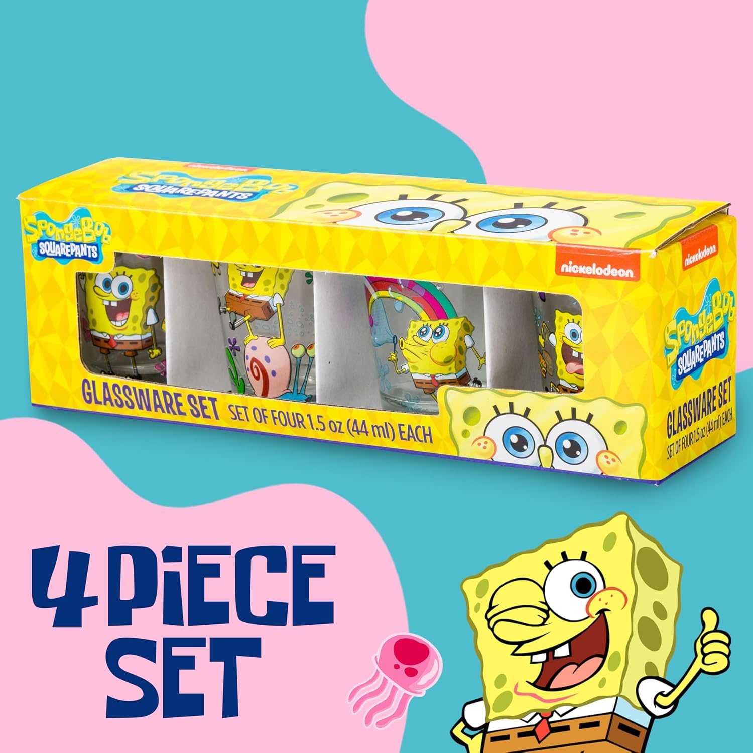 image:imageSilver Buffalo Rainbow Brite 4 Piece Mini Glass Set Featuring Starlite Twink Rainbow Brite and Puppy Brite 15 OuncesSpongebob Squarepants Poses