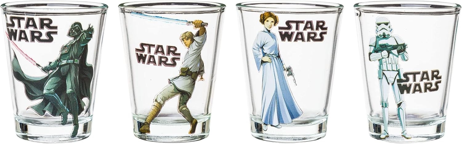 image:imageSilver Buffalo Rainbow Brite 4 Piece Mini Glass Set Featuring Starlite Twink Rainbow Brite and Puppy Brite 15 OuncesStar Wars Original Trilogy Full Body