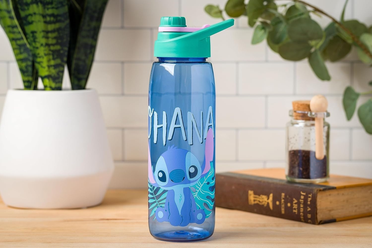 image:imageSilver Buffalo Rainbow Brite Sparkle Water Bottle with Screw Lid Featuring Rainbow Brite and Twink 28 OuncesCute Stitch Ohana