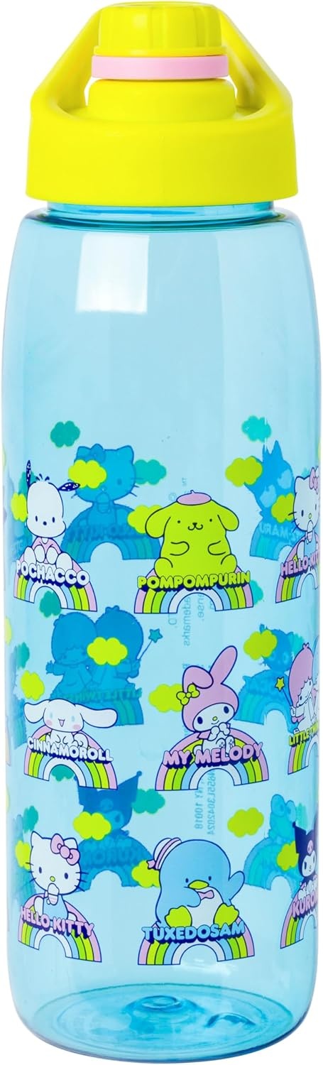 image:imageSilver Buffalo Rainbow Brite Sparkle Water Bottle with Screw Lid Featuring Rainbow Brite and Twink 28 OuncesHello Kitty and Friends Rainbow