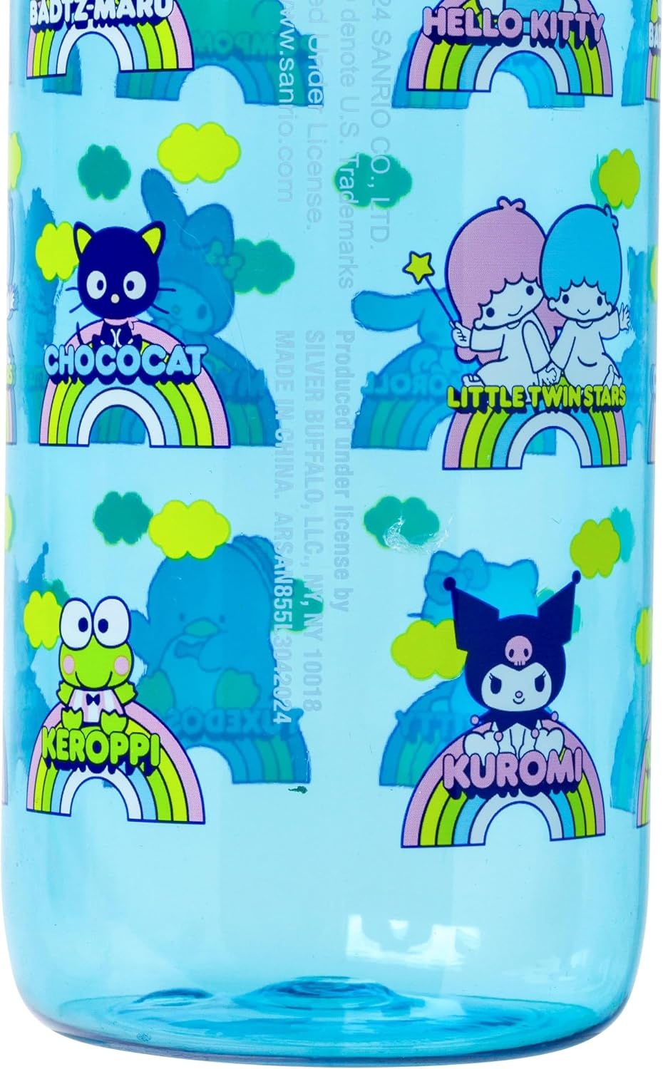 image:imageSilver Buffalo Rainbow Brite Sparkle Water Bottle with Screw Lid Featuring Rainbow Brite and Twink 28 OuncesHello Kitty and Friends Rainbow