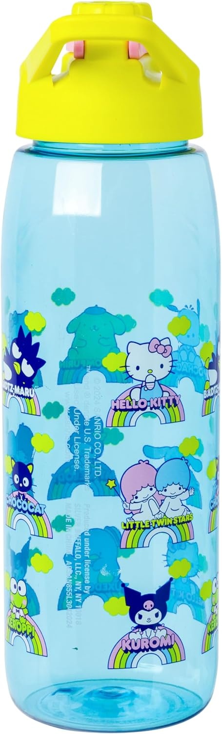 image:imageSilver Buffalo Rainbow Brite Sparkle Water Bottle with Screw Lid Featuring Rainbow Brite and Twink 28 OuncesHello Kitty and Friends Rainbow