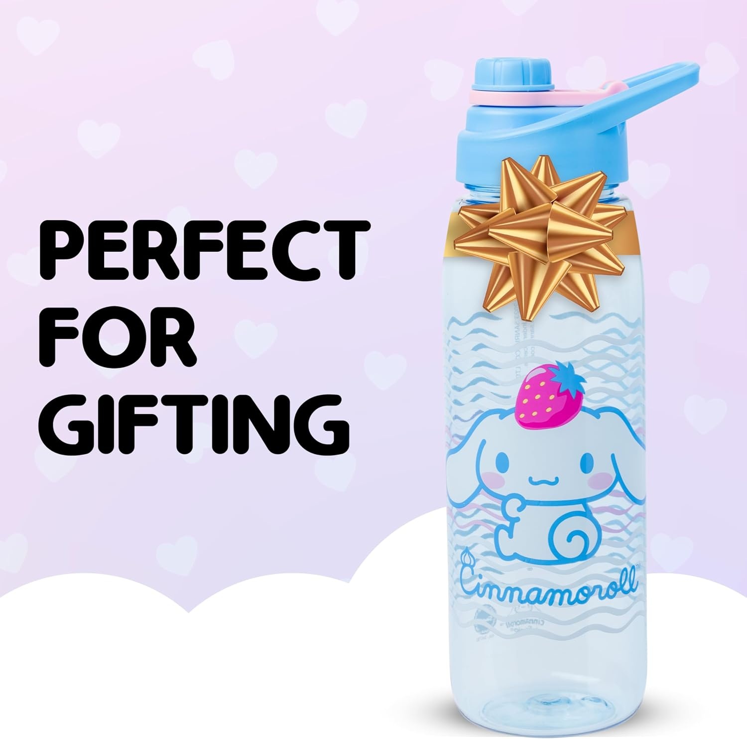 image:imageSilver Buffalo Rainbow Brite Sparkle Water Bottle with Screw Lid Featuring Rainbow Brite and Twink 28 OuncesSanrio Cinnamoroll