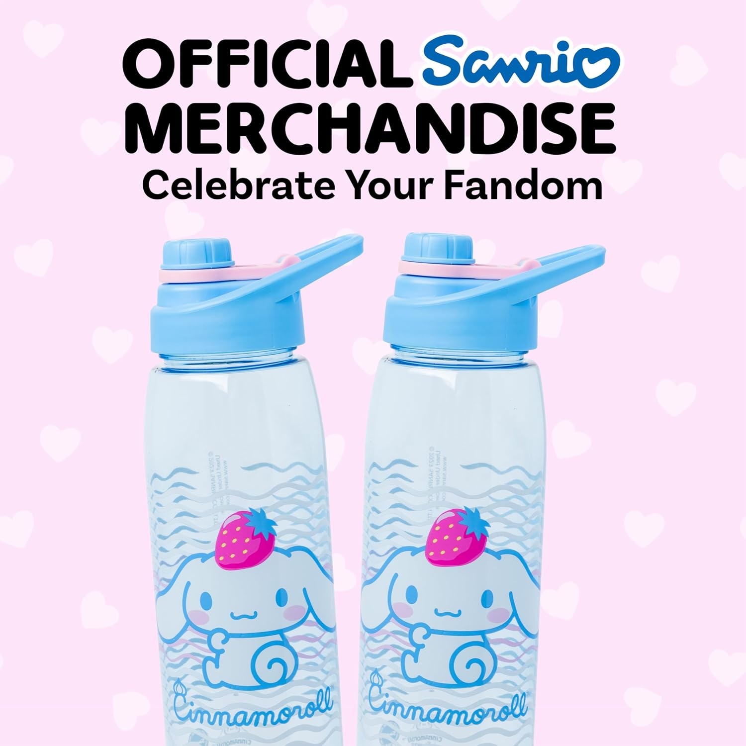 image:imageSilver Buffalo Rainbow Brite Sparkle Water Bottle with Screw Lid Featuring Rainbow Brite and Twink 28 OuncesSanrio Cinnamoroll