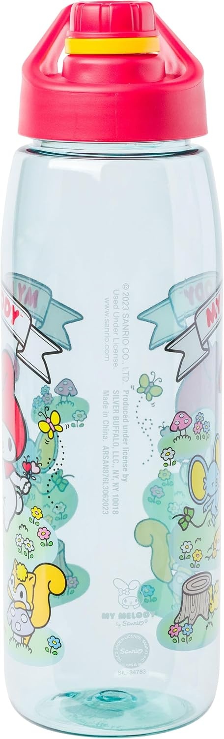 image:imageSilver Buffalo Rainbow Brite Sparkle Water Bottle with Screw Lid Featuring Rainbow Brite and Twink 28 OuncesSanrio My Melody in Meadow