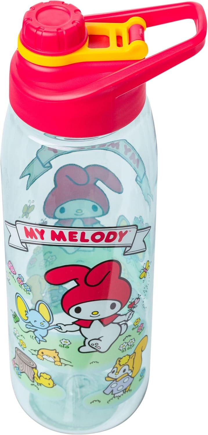 image:imageSilver Buffalo Rainbow Brite Sparkle Water Bottle with Screw Lid Featuring Rainbow Brite and Twink 28 OuncesSanrio My Melody in Meadow