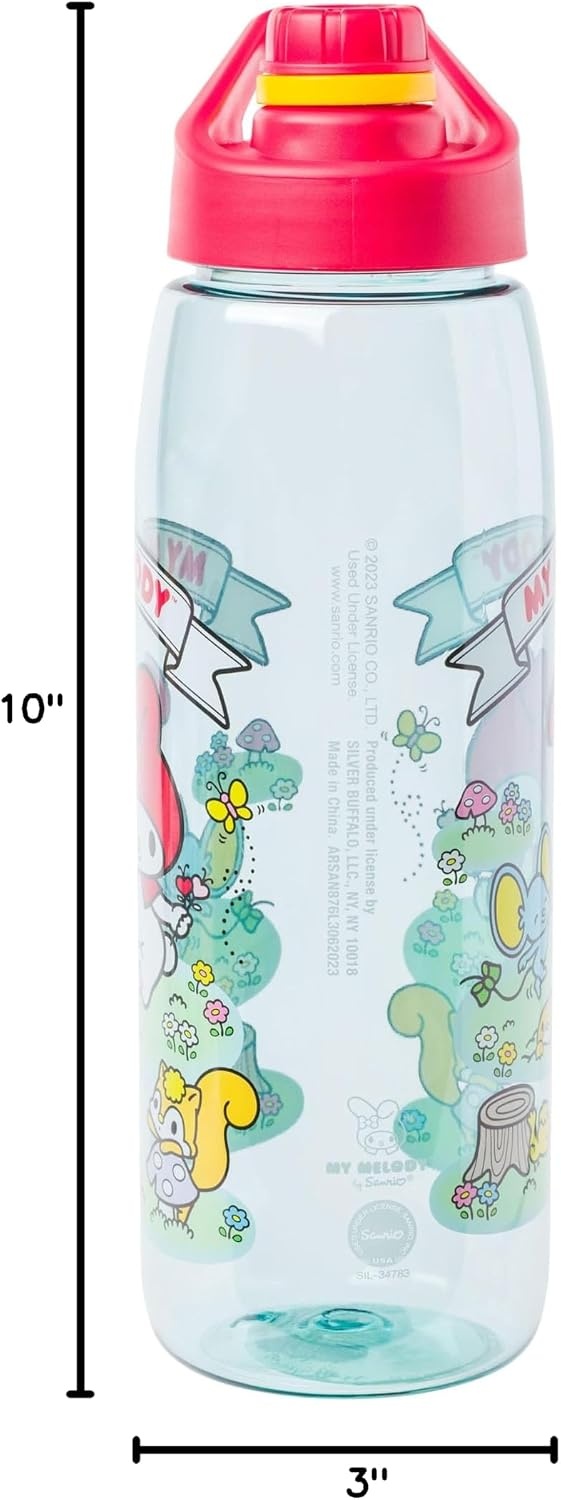 image:imageSilver Buffalo Rainbow Brite Sparkle Water Bottle with Screw Lid Featuring Rainbow Brite and Twink 28 OuncesSanrio My Melody in Meadow