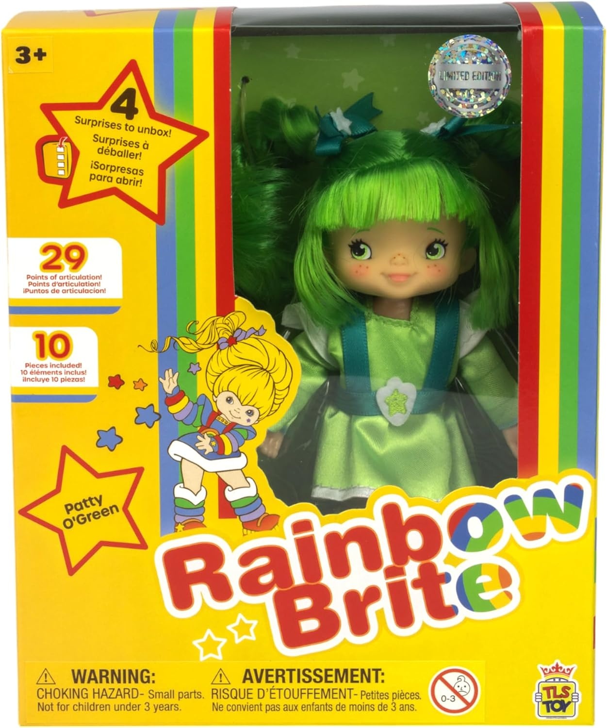 image:imageThe Loyal Subjects Rainbow Brite 55inch Tickled Pink Poseable Fashion Doll with 4 Surprise Reveal AccessoriesPatty OGreen