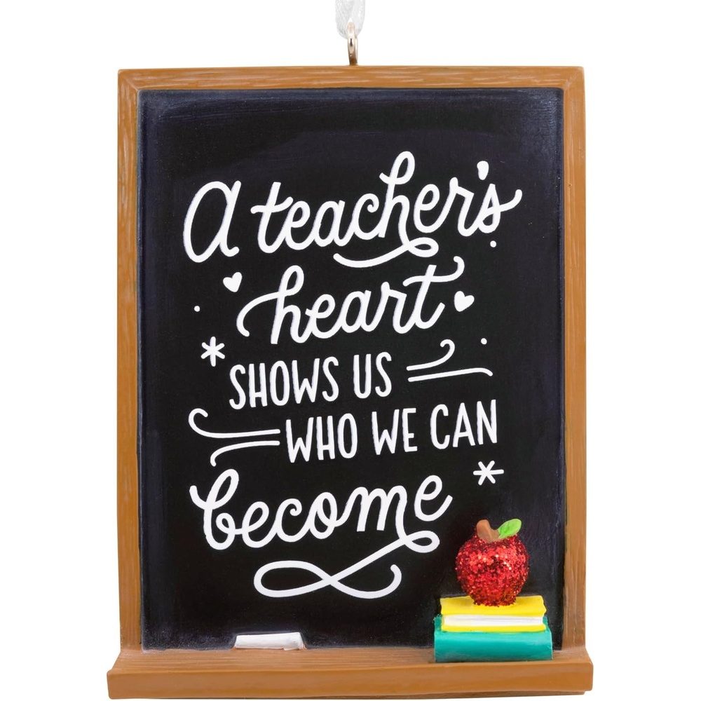 image:imageHallmark A Teachers Heart Blackboard Christmas Ornament Back to School Ornament for Tree