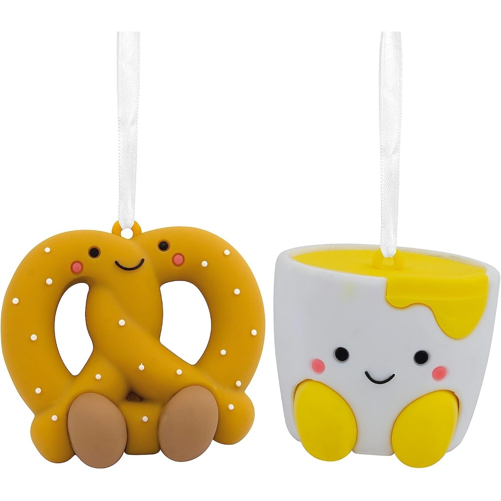 image:imageHallmark Better Together Apple and Caramel Magnetic Christmas Ornaments Set of 2 ShatterproofPretzel  Cheese Dip