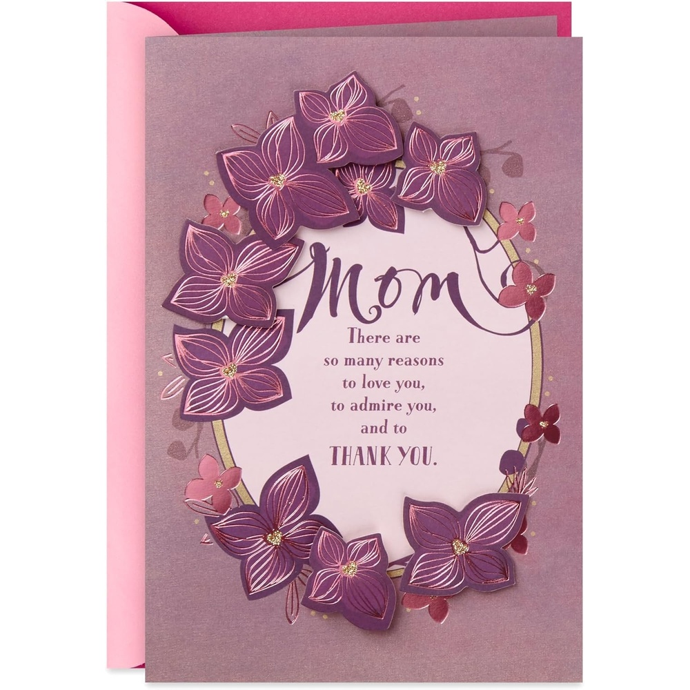 image:imageHallmark Birthday Card Love Card Just Because Card for Mom Watercolor HeartsFlower Wreath0599VFE7865