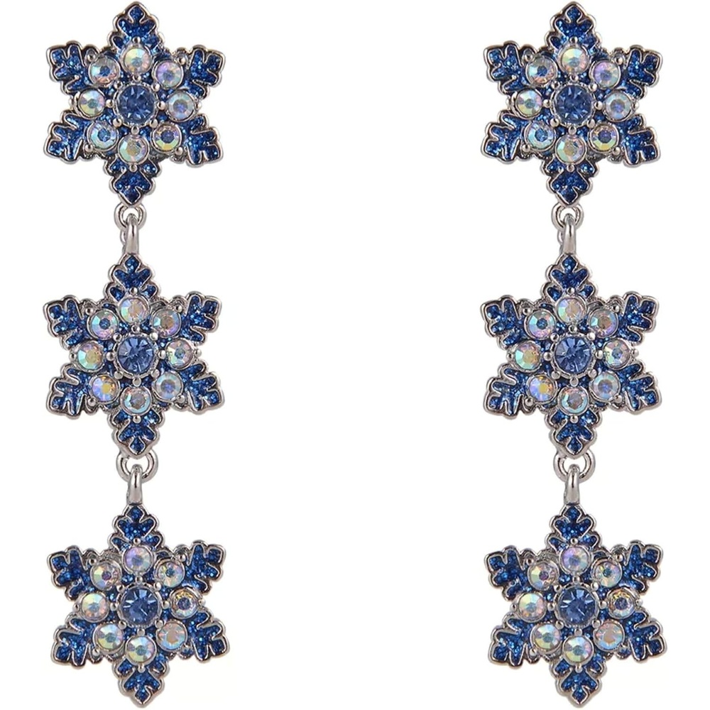 image:imageHallmark Blue Linear Snowflake Earrings