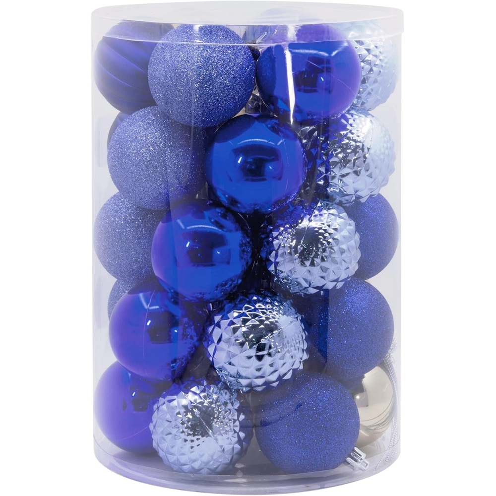 image:imageHallmark Blue Silver Christmas Balls Christmas Ornaments Set of 30Blue  Silver  White