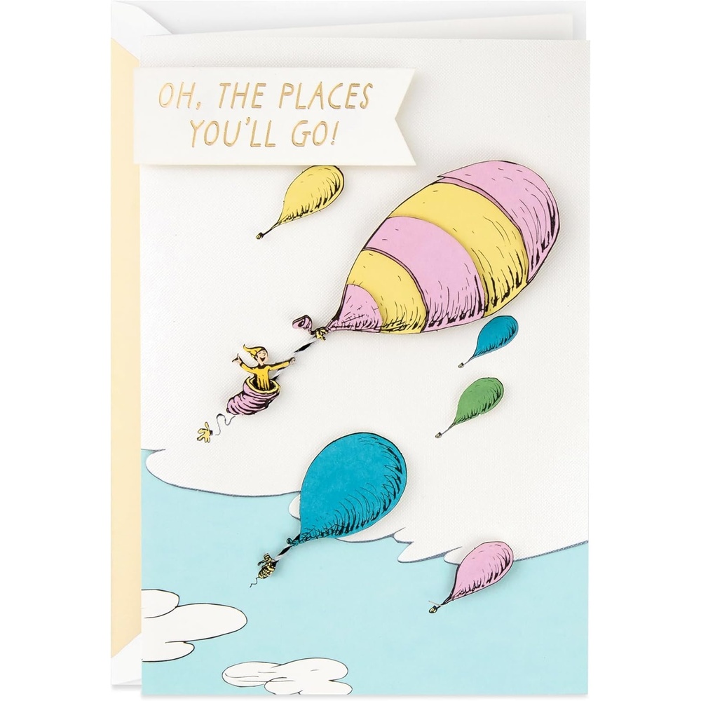 image:imageHallmark Dr Seuss Congratulations Card or Graduation Card Oh the Places Youll Go Signature CardOh  the Places Youll Go